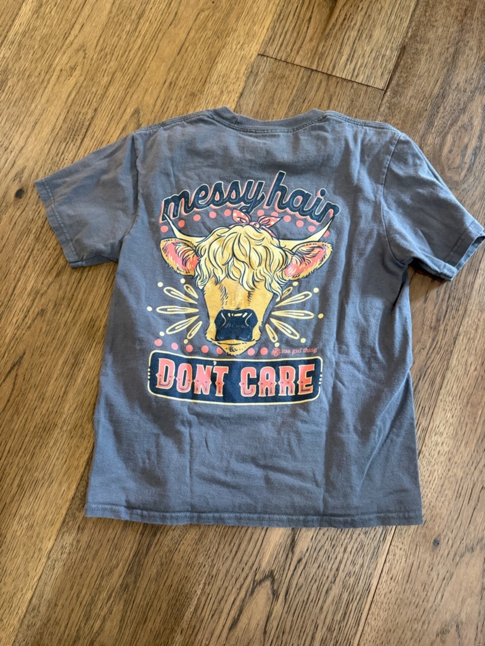 Kids 'Messy Hair Don't Care' Graphic Tee - Gray